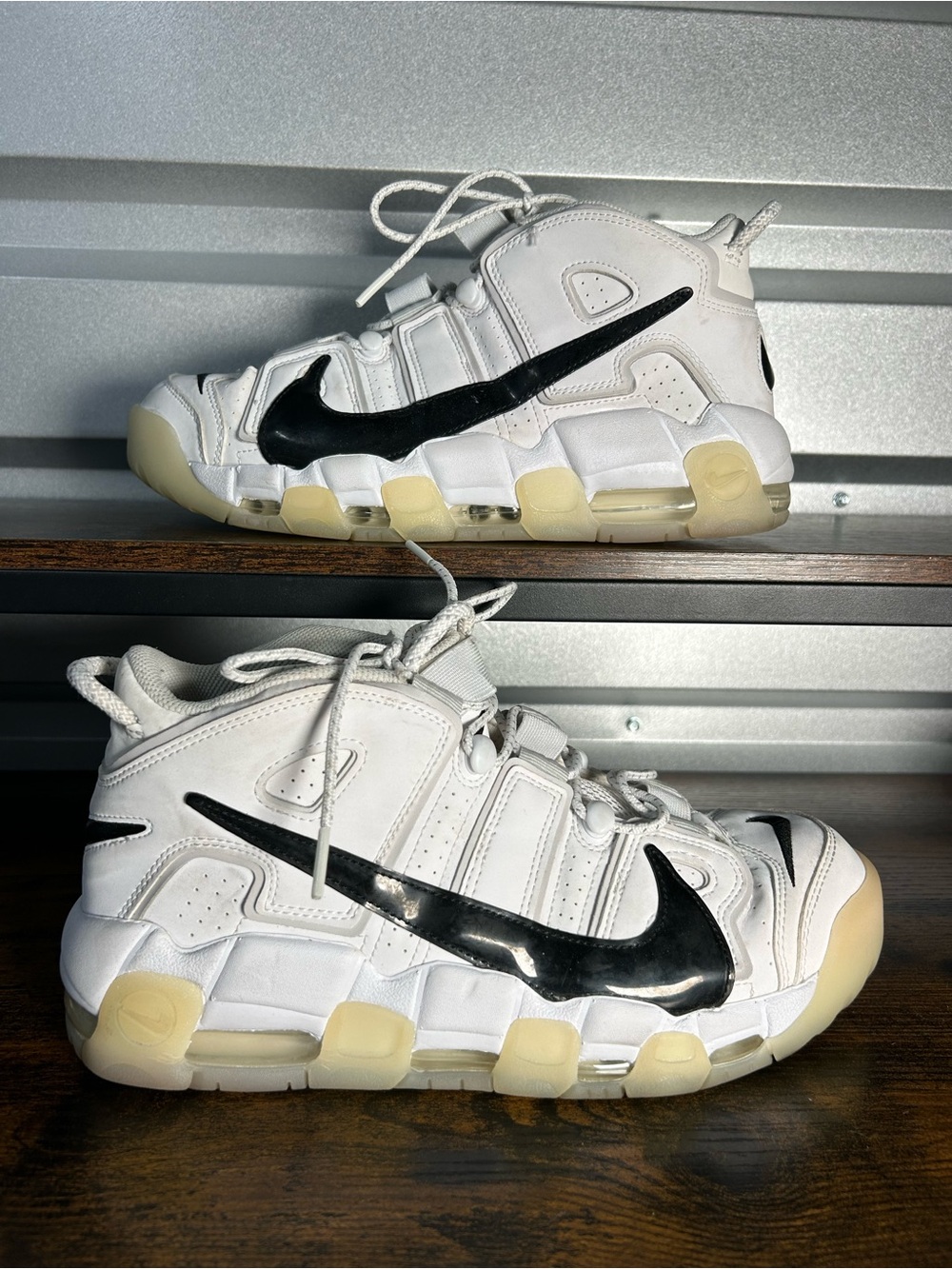 Nike Air More Uptempo Men's Sneakers Black/White, Size 10.5